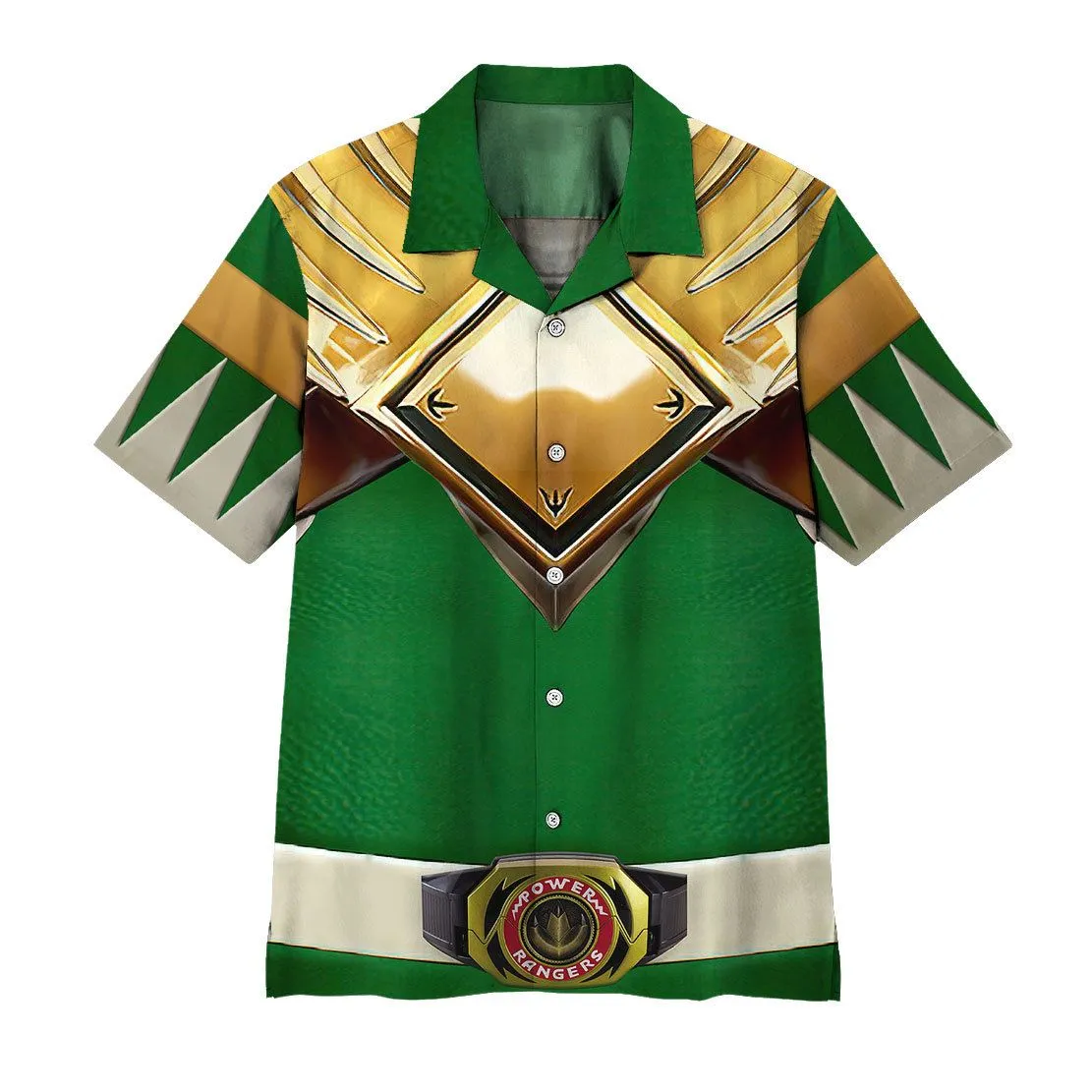 Gearhuman 3D Mighty Morphin Power Rangers Green Ranger Hawaii Shirt