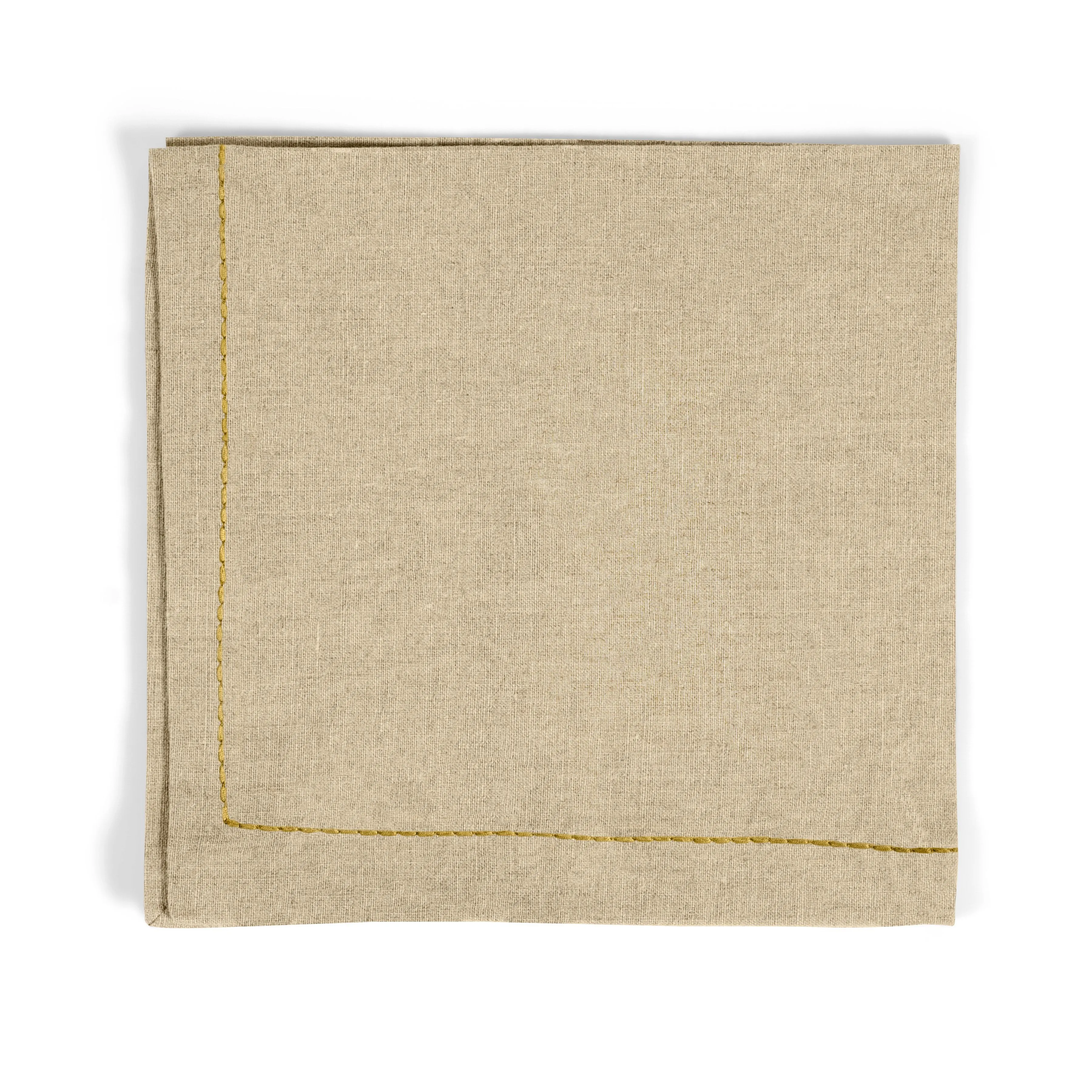 Gold Thread Saddlestitch Dinner Napkin Set