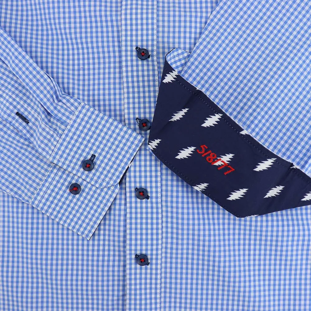 Grateful Dead | Long Sleeve Button-Down | Blue Gingham