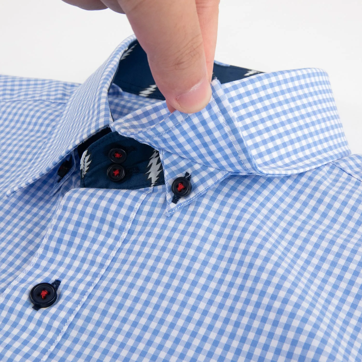 Grateful Dead | Long Sleeve Button-Down | Blue Gingham