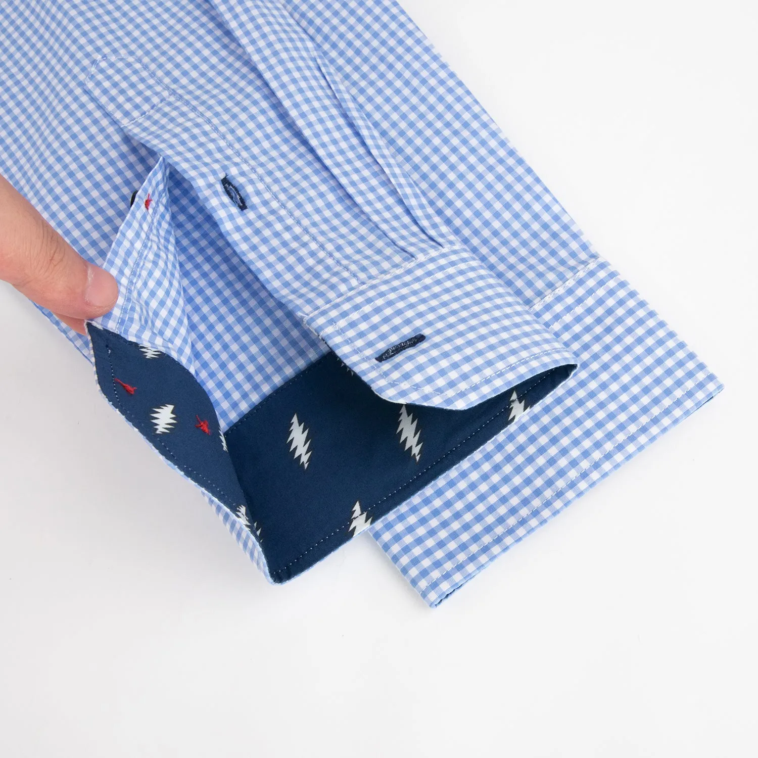 Grateful Dead | Long Sleeve Button-Down | Blue Gingham