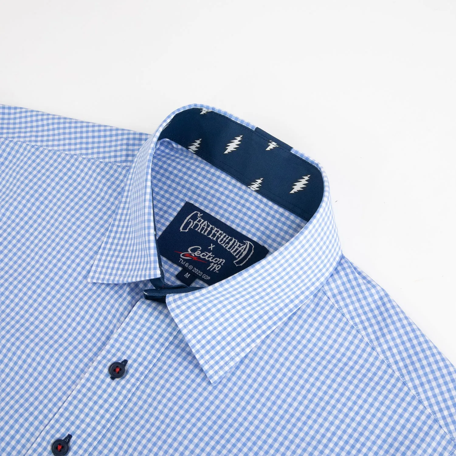 Grateful Dead | Long Sleeve Button-Down | Blue Gingham