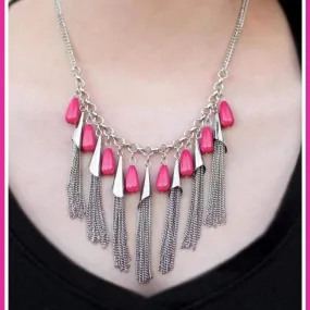 In-FRINGE-Ment Pink Necklace