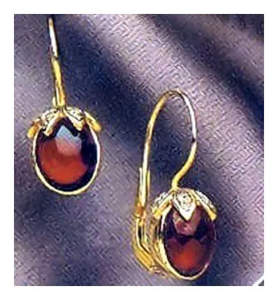 Jane Seymour 14k Gold, Garnet and Diamond Earrings