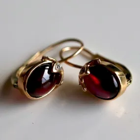 Jane Seymour 14k Gold, Garnet and Diamond Earrings