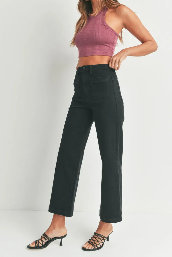 JBD PATCH POCKET WIDE LEG JEAN, 2 COLORS