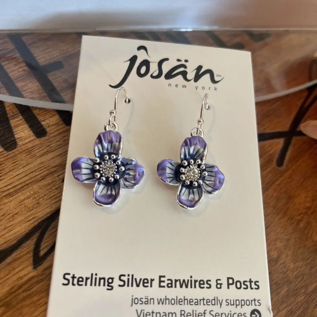 Josan SSW Purple Primrose w/ Crystal Earrings