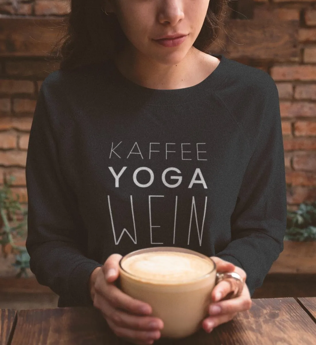 Kaffee Yoga Wein Bio Sweatshirt Unisex