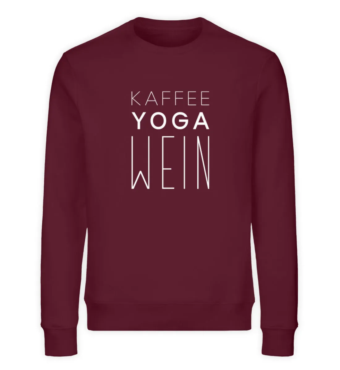 Kaffee Yoga Wein Bio Sweatshirt Unisex