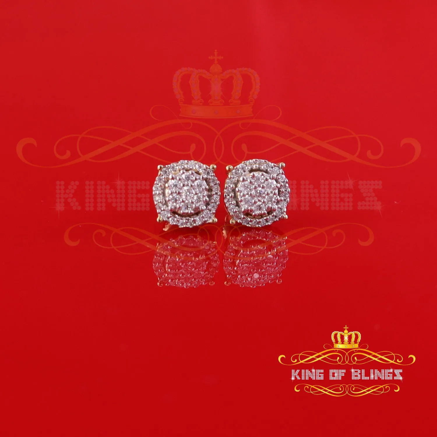 King  of Bling's 925 Sterling Silver Yellow 0.40ct VVS 'D' Moissanite Men's Womens Stud Earrings