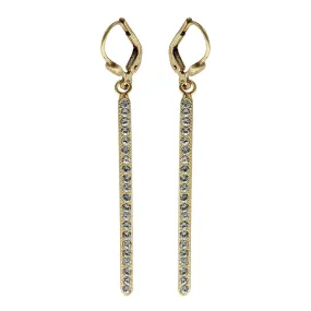 La Vie Parisienne Swarovski Crystals Gold Stick Earrings