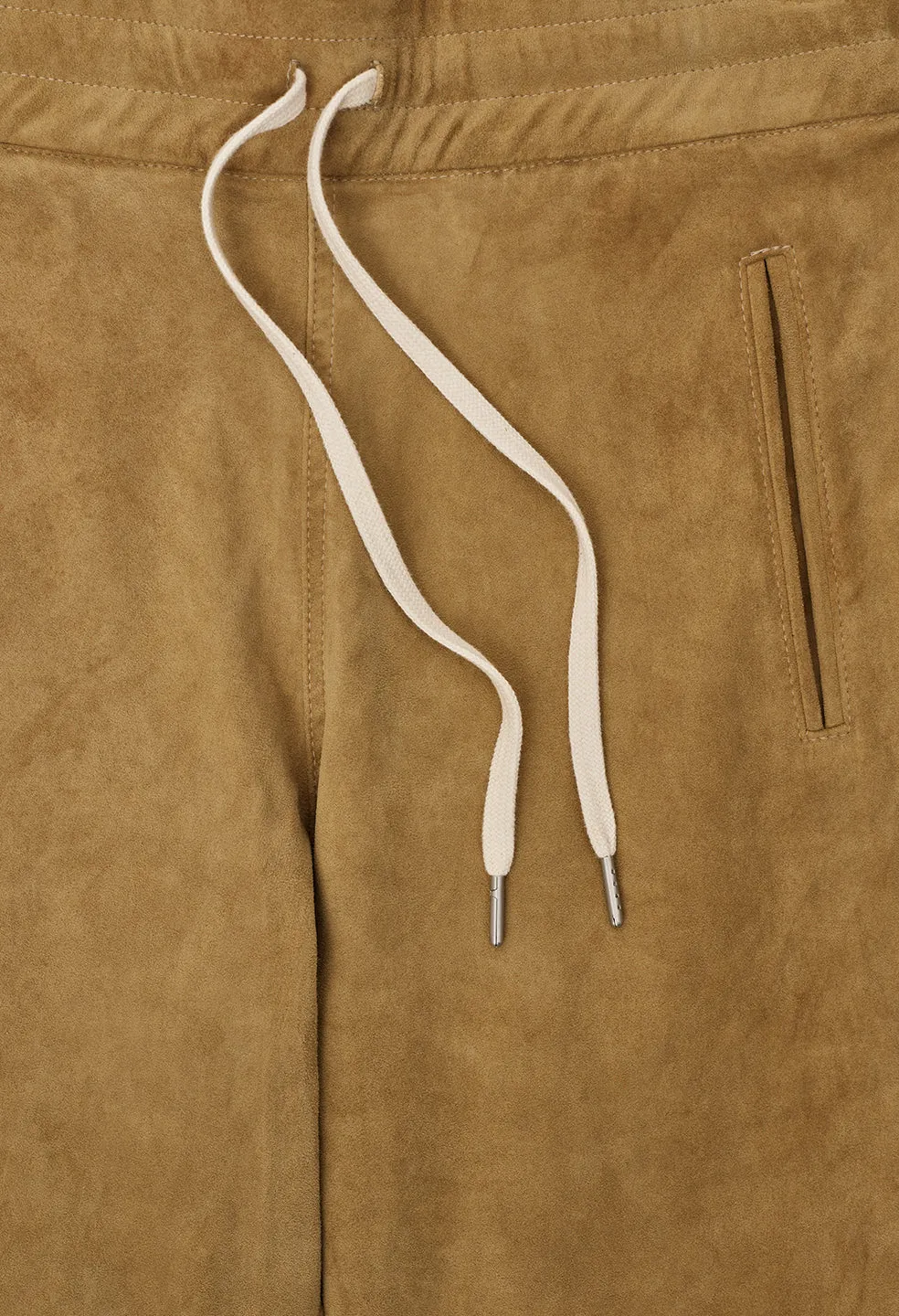 Leather Escobar Pants / Tan Suede