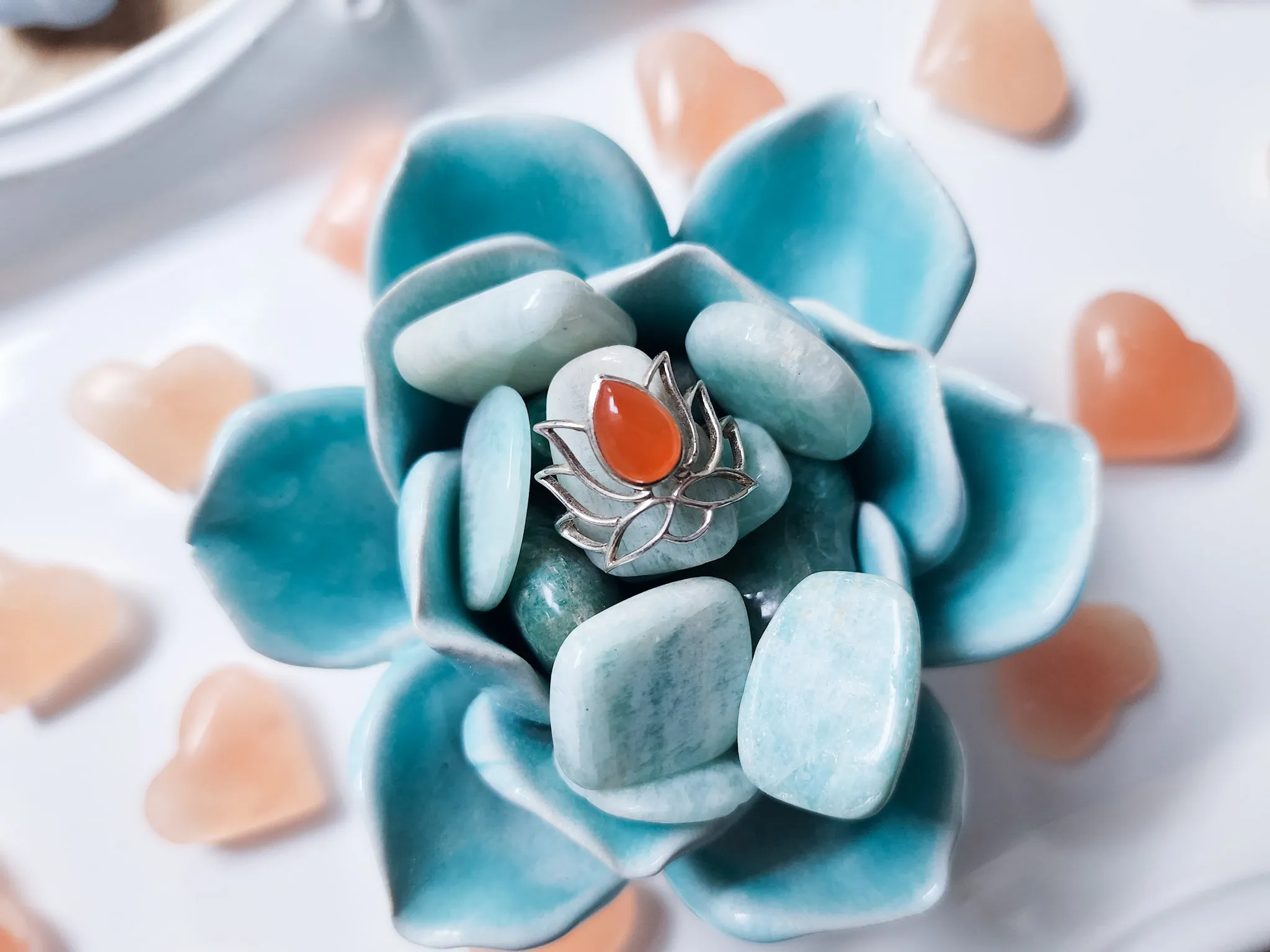 Lotus Ring || Carnelian