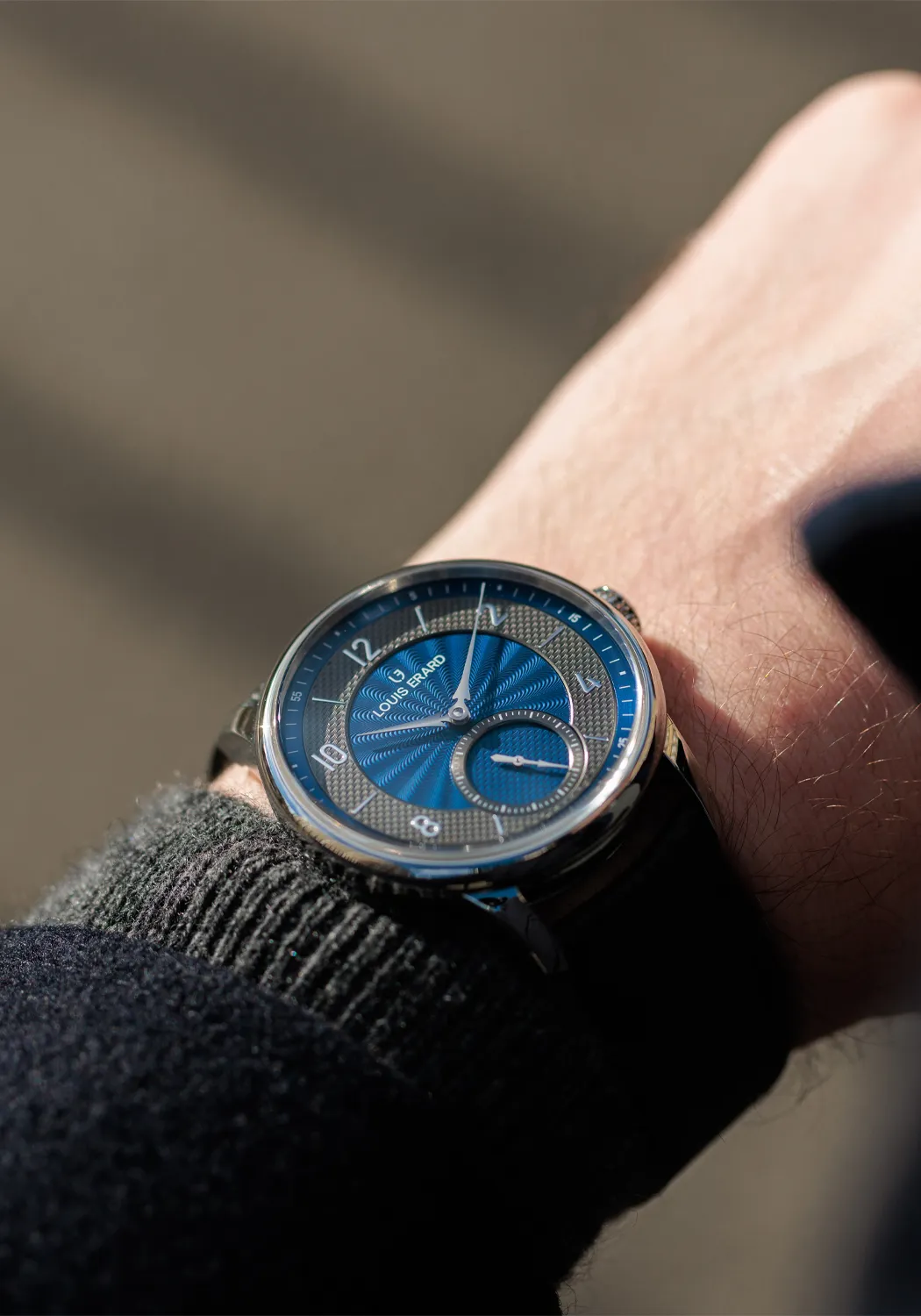 Louis Erard Excellence Petite Seconde Guilloché Anthracite Blue 39mm