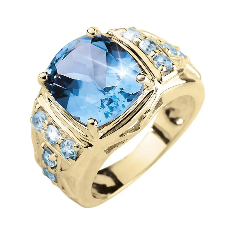 Mediterranean Blue Topaz Ring