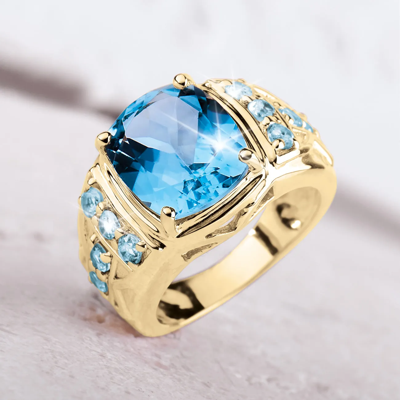 Mediterranean Blue Topaz Ring