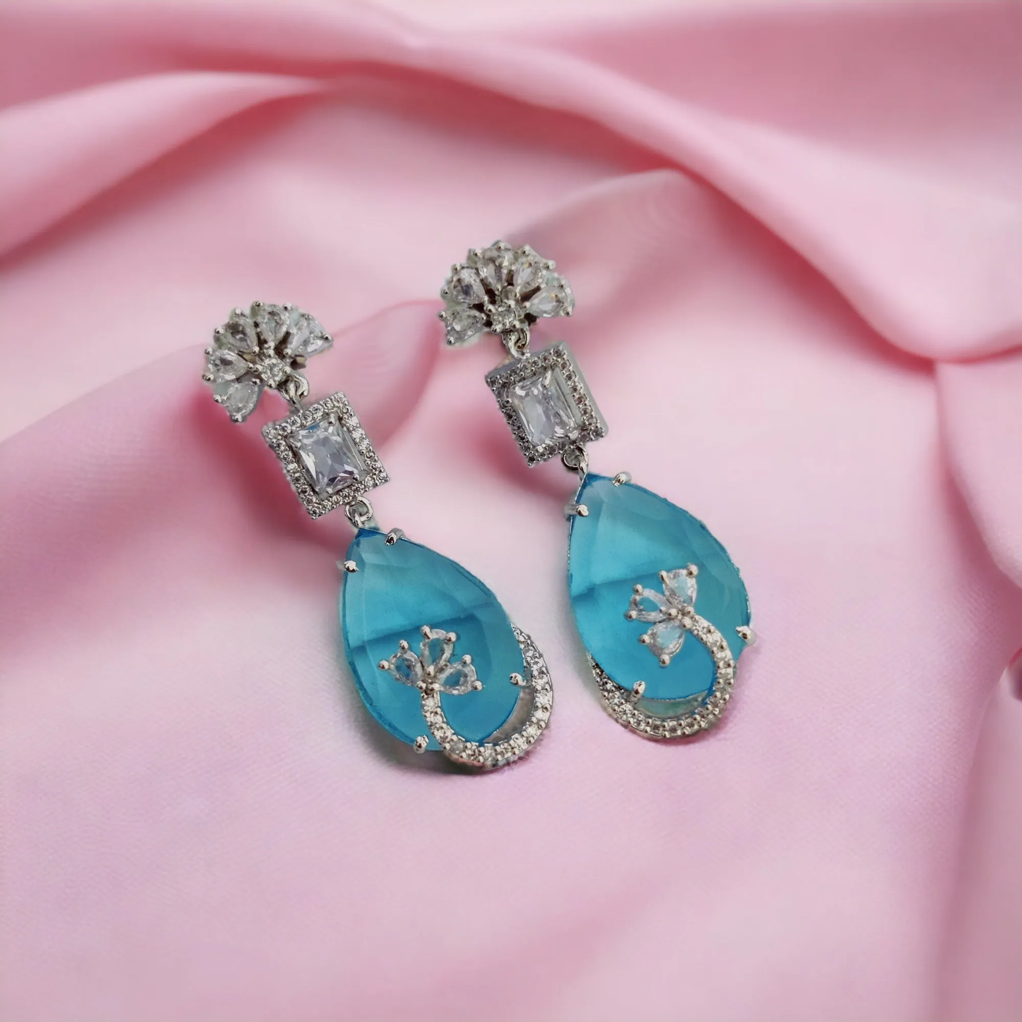 Minty Blush Blossom Earrings