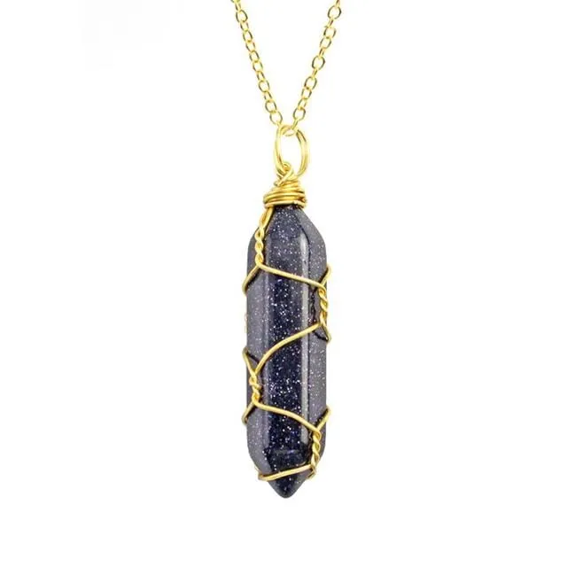 Natural Healing Rock Crystal Pendant Necklace