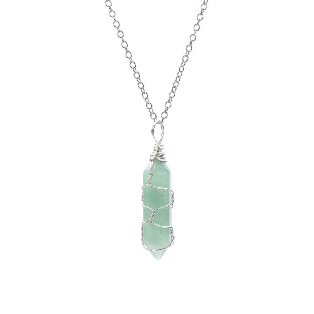 Natural Healing Rock Crystal Pendant Necklace