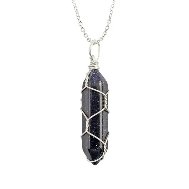 Natural Healing Rock Crystal Pendant Necklace