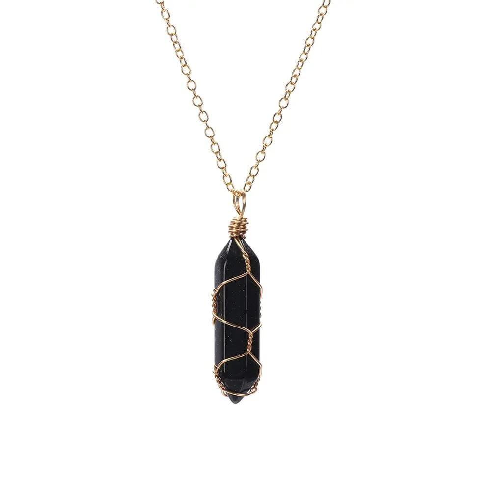 Natural Healing Rock Crystal Pendant Necklace