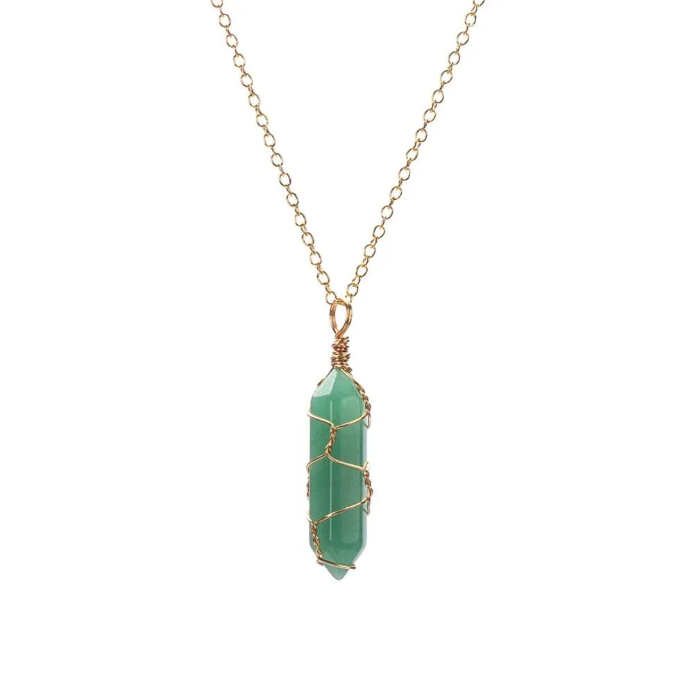 Natural Healing Rock Crystal Pendant Necklace