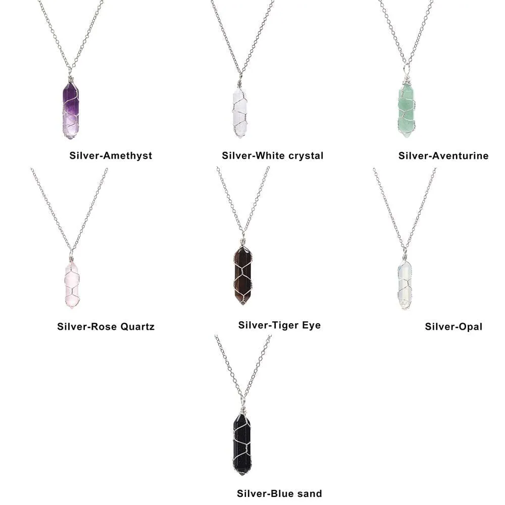 Natural Healing Rock Crystal Pendant Necklace