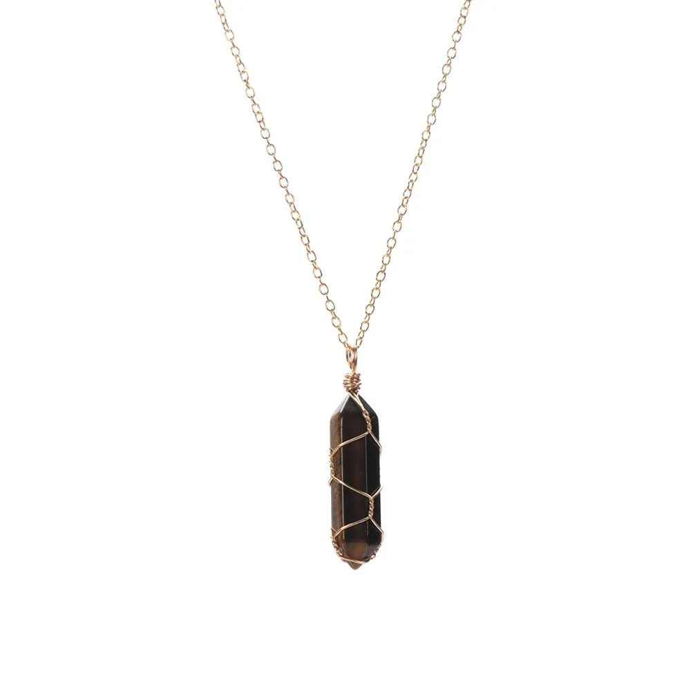 Natural Healing Rock Crystal Pendant Necklace