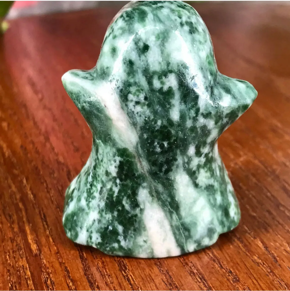 Natural Qinghai Jade gemstone hand carved Crystal ghost