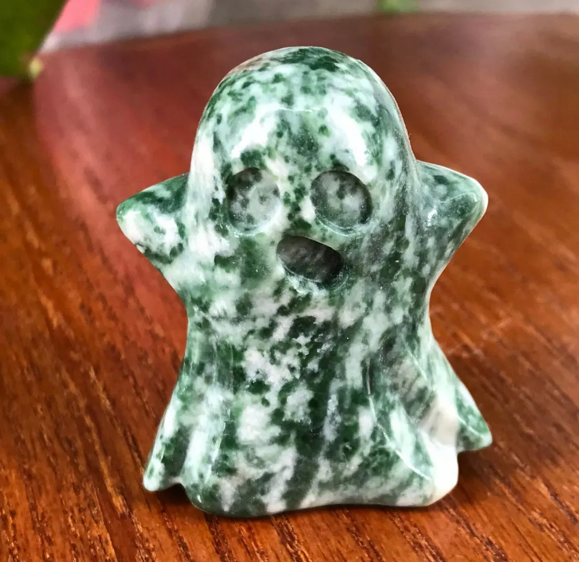 Natural Qinghai Jade gemstone hand carved Crystal ghost