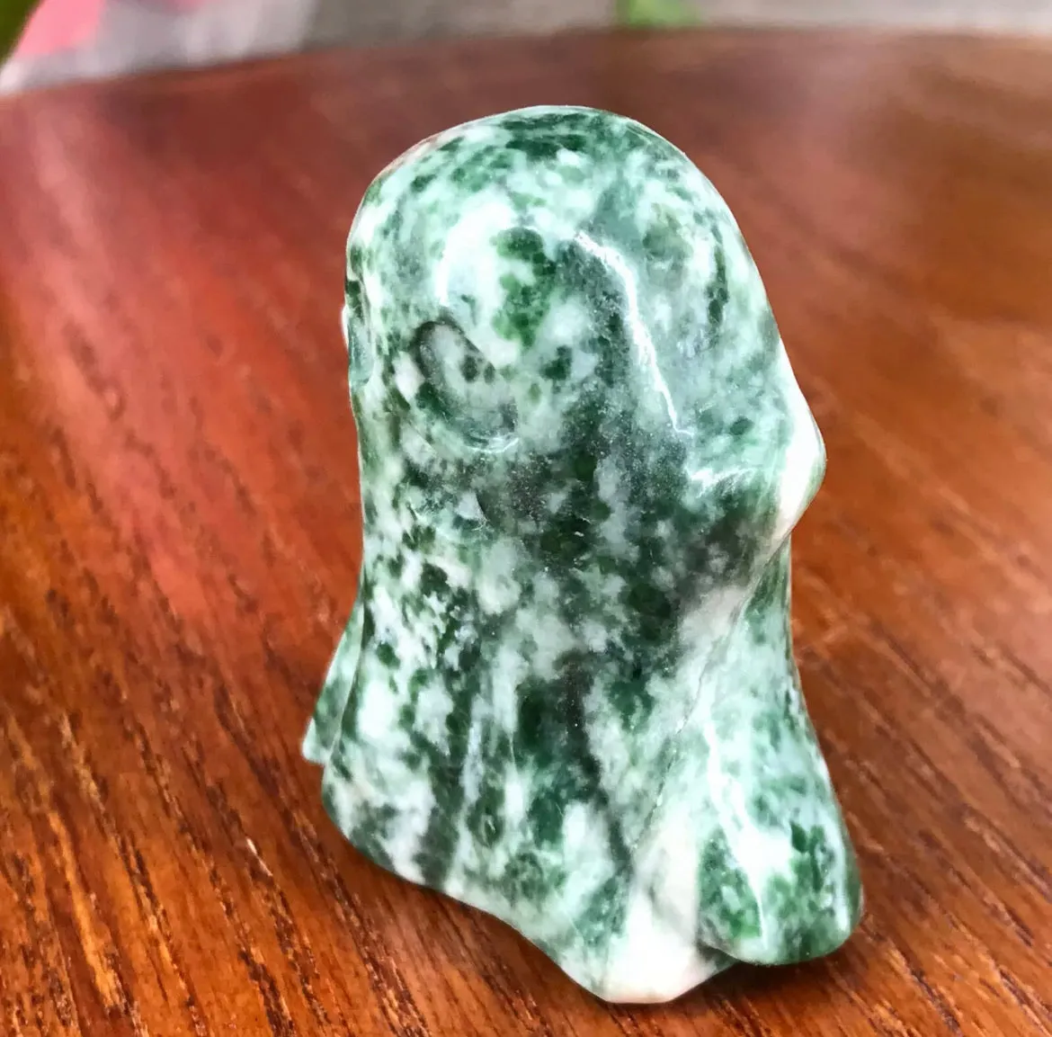 Natural Qinghai Jade gemstone hand carved Crystal ghost