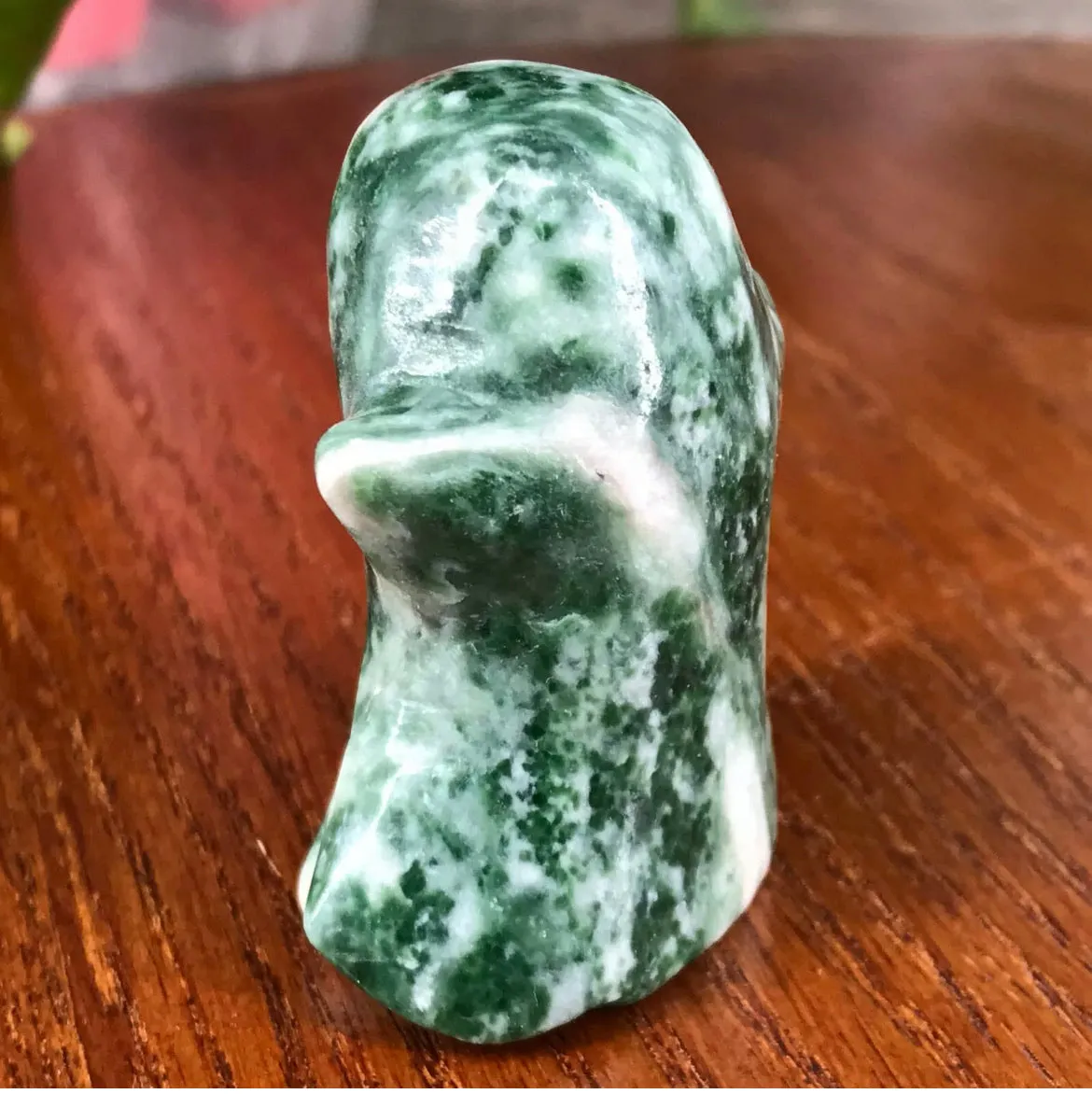 Natural Qinghai Jade gemstone hand carved Crystal ghost