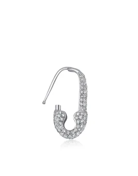 New Diamond Joint Safety Pin  White Gold