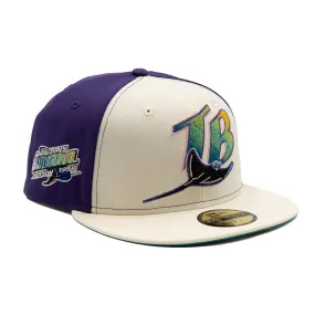 New Era Cap 59Fifty Tampa Bay Devil Rays Inaugural Side Patch Oversized Logo Pack FR Exclusive