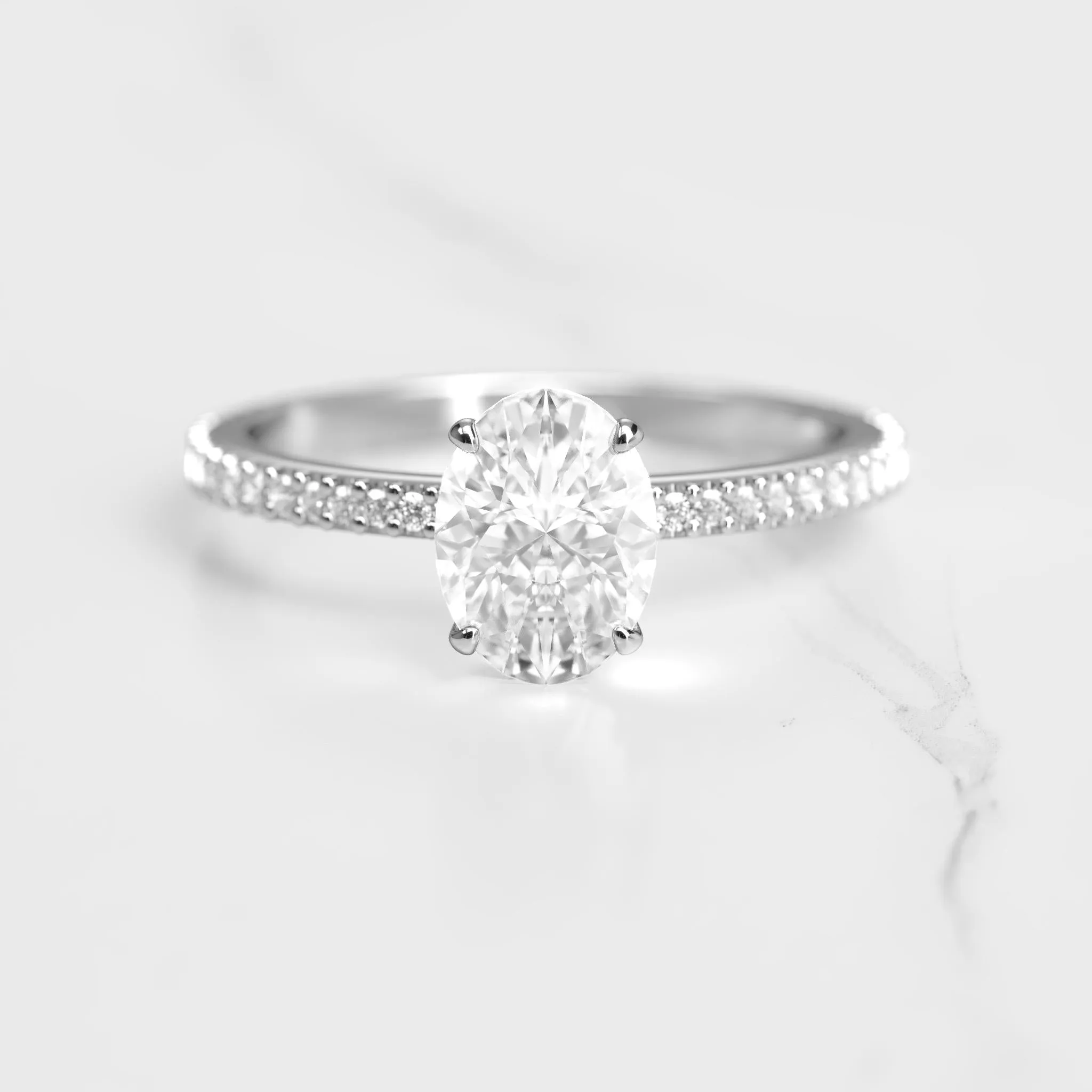 Oval Full Pave Diamond Ring