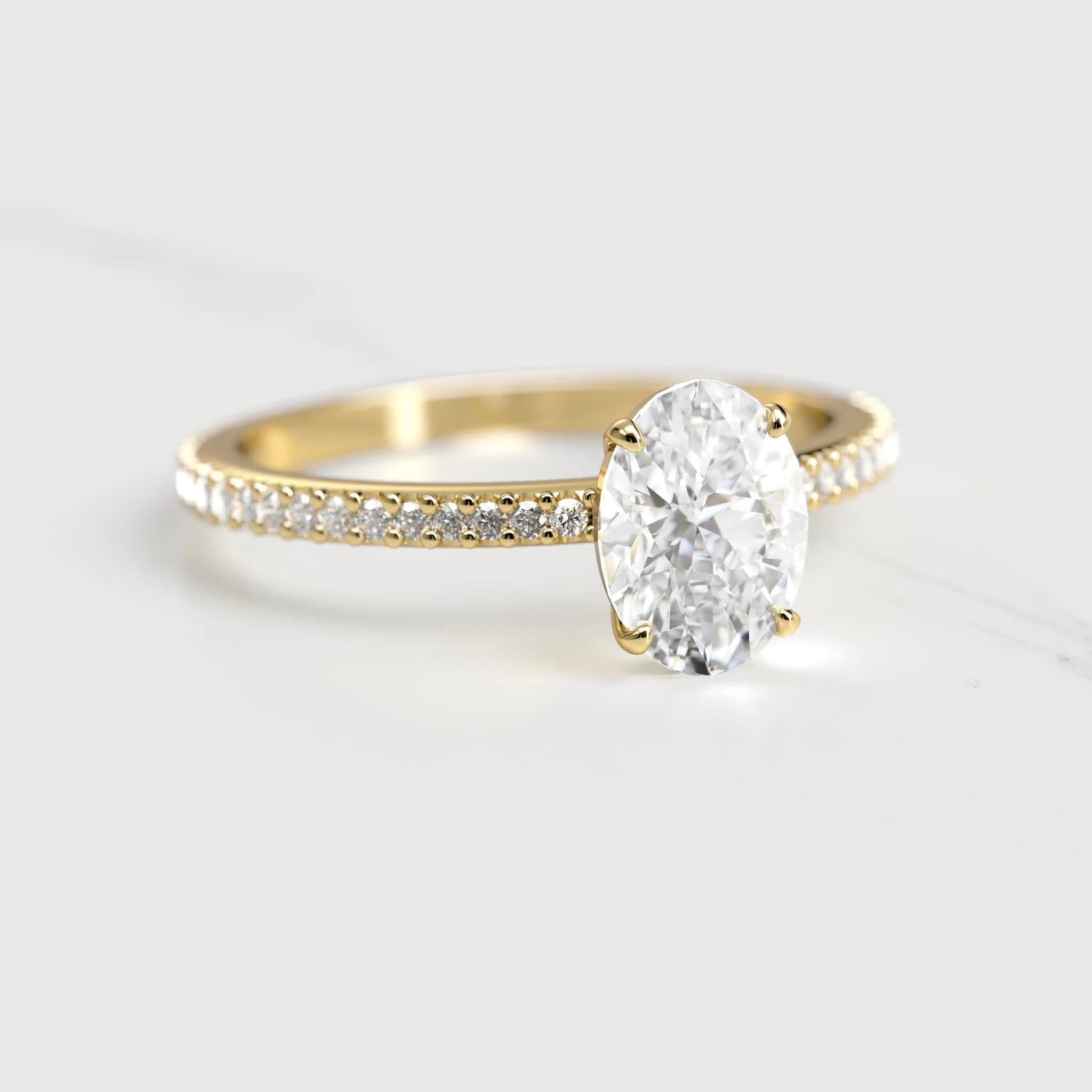 Oval Full Pave Diamond Ring