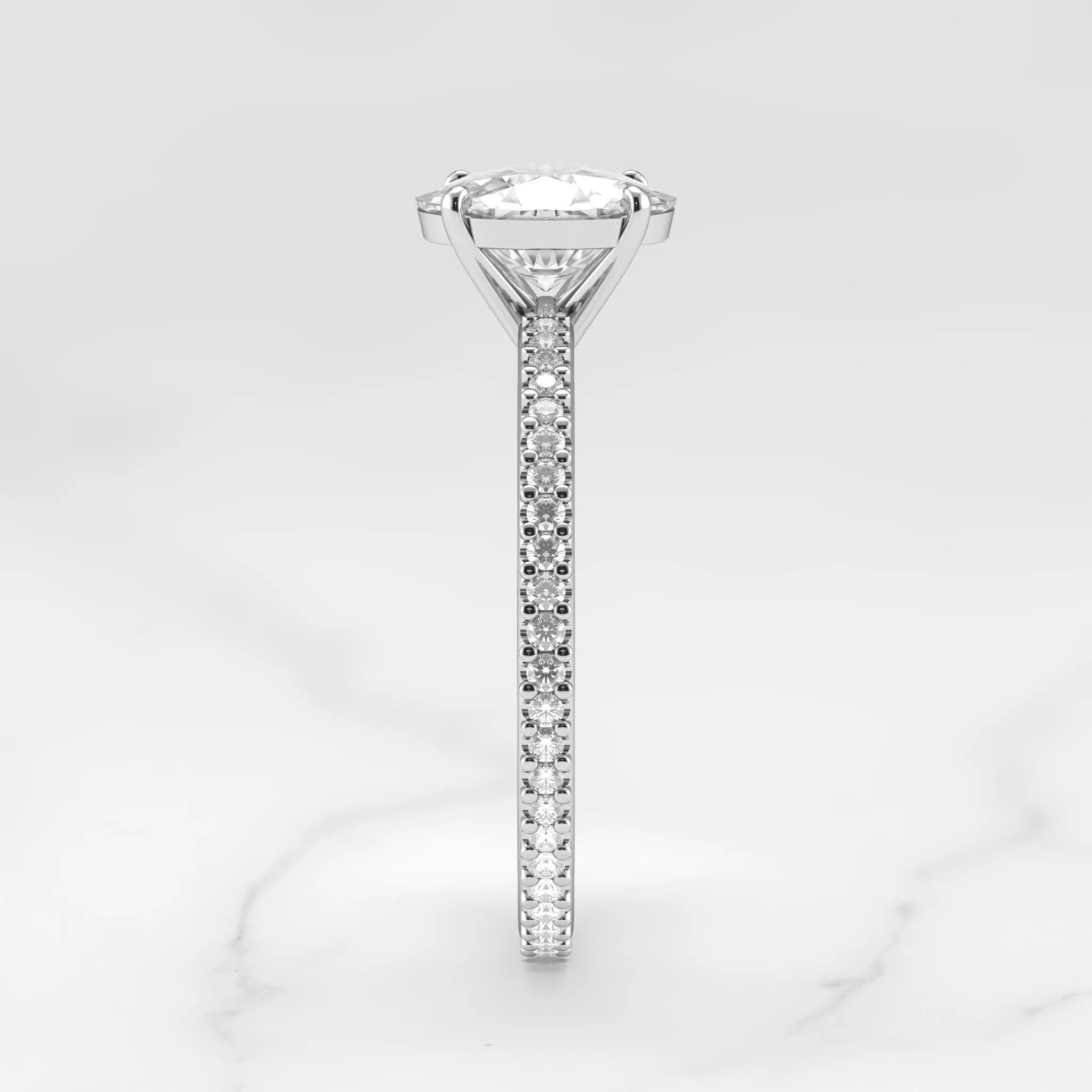 Oval Full Pave Diamond Ring