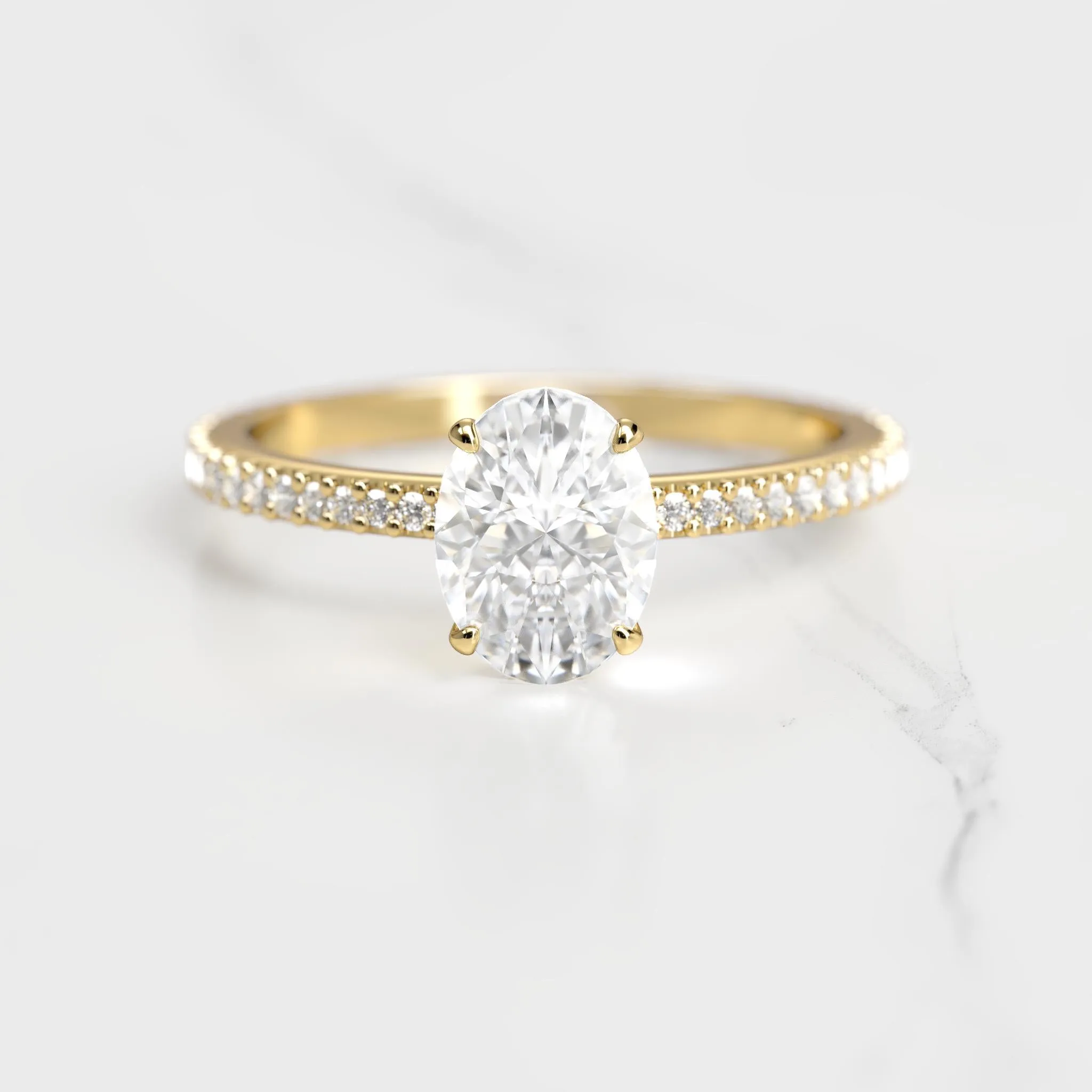 Oval Full Pave Diamond Ring