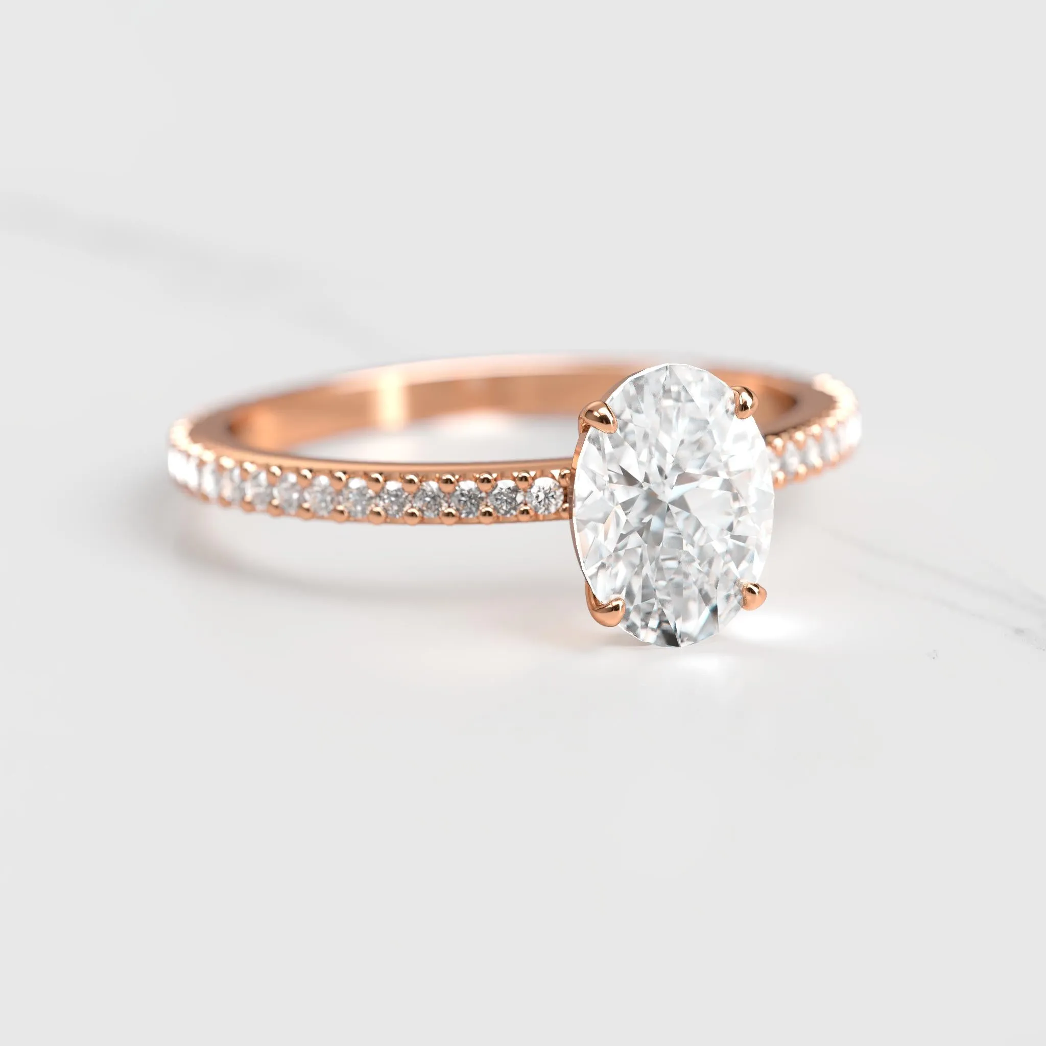 Oval Full Pave Diamond Ring