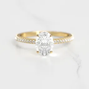 Oval Full Pave Diamond Ring