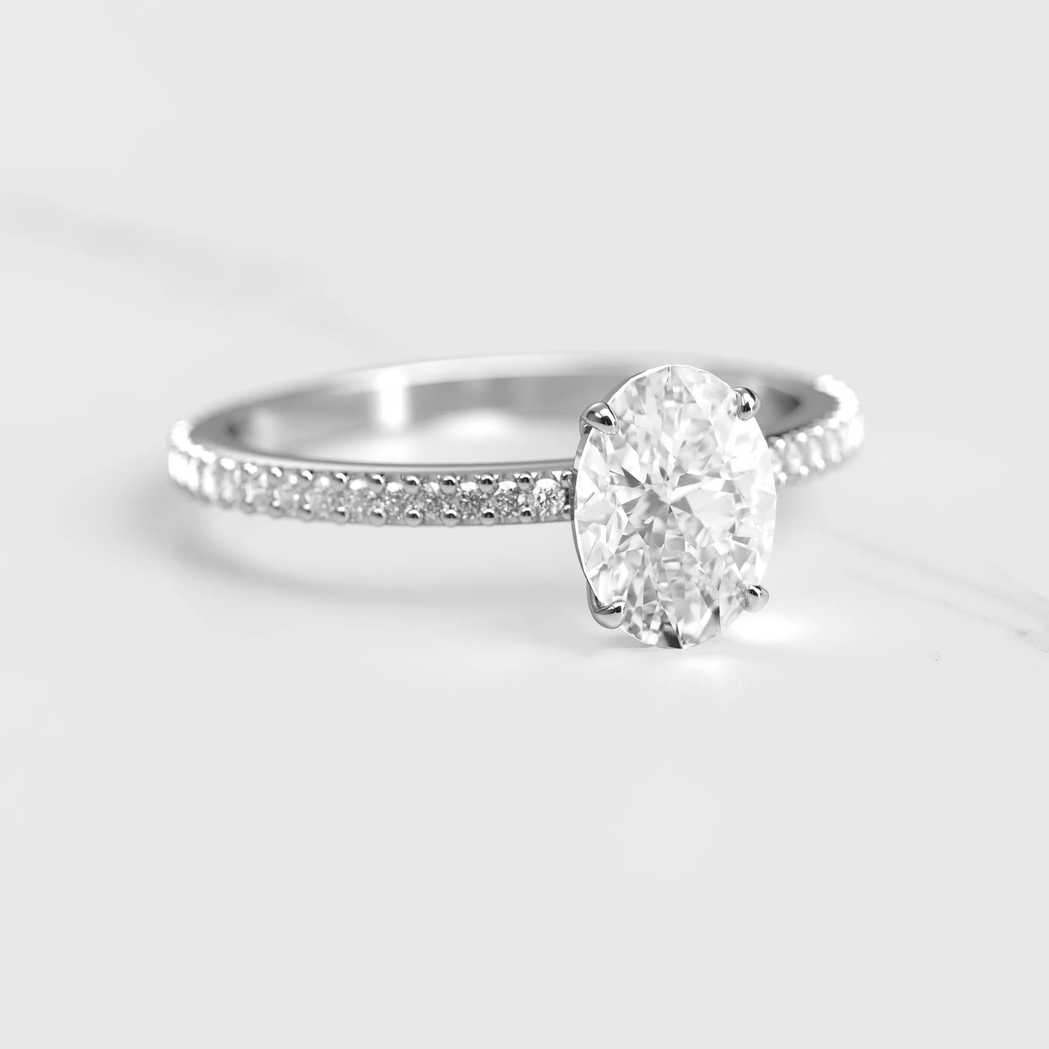 Oval Full Pave Diamond Ring