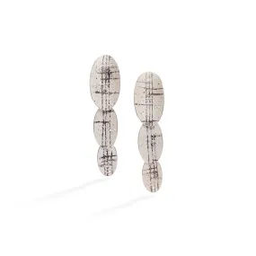 Oval Palladium Cascading Earrings