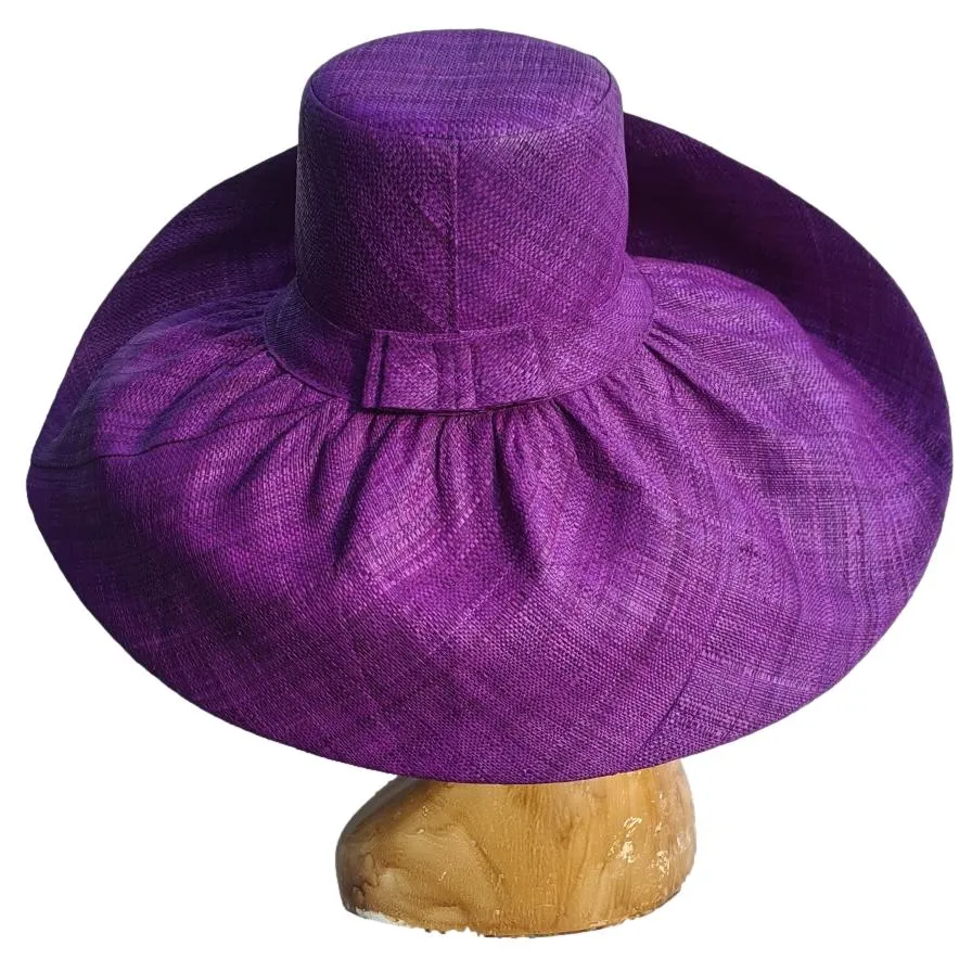 Oversized Shapeable Brim Raffia Hat | 7 Inches Brim Purple Raffia Hat | UPF 50 | SOAVA