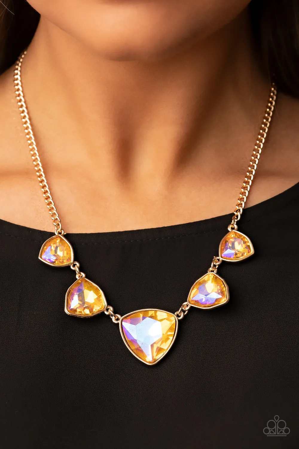 Paparazzi Cosmic Constellations - Gold UV Gem Necklace