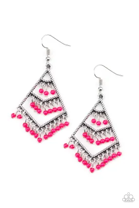 Paparazzi Kite Race - Pink Earrings