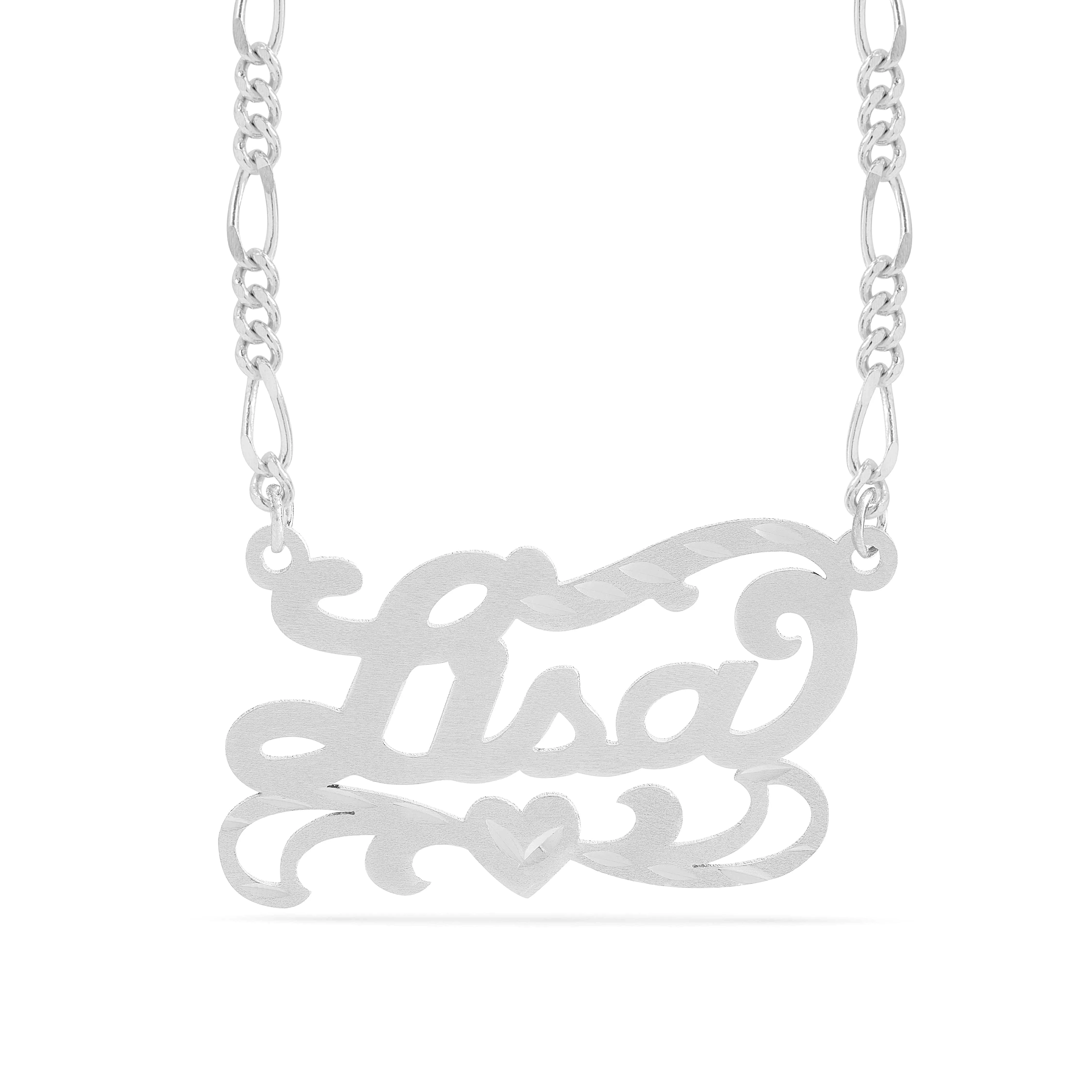 Personalized Name necklace with  Diamond Cut and Satin Finish Lisa