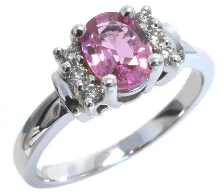 Pink Sapphire and Diamond ring