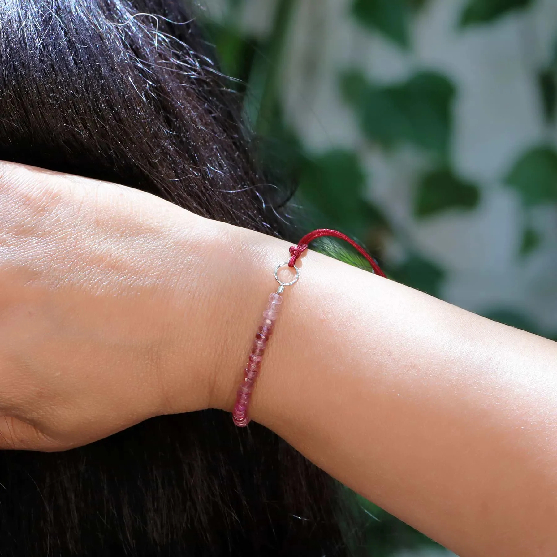 Pink Tourmaline Ombre Cord Bracelet