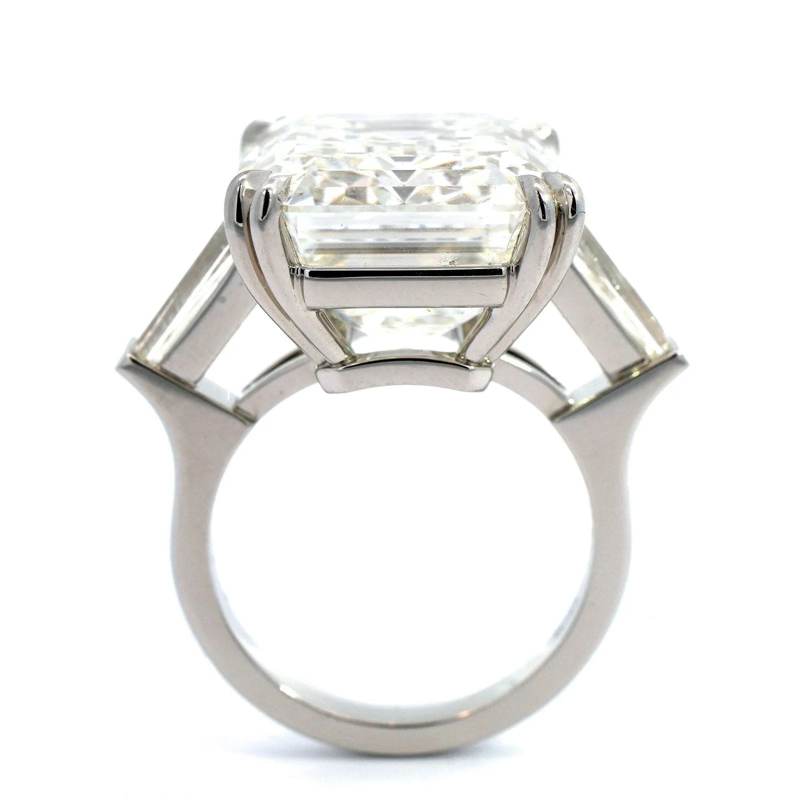 Platinum Emerald Cut Diamond Engagement Ring