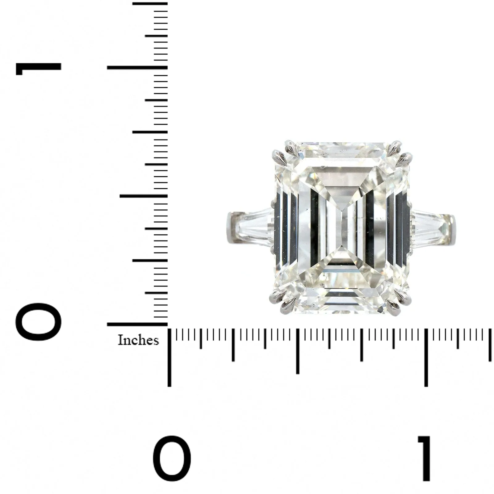 Platinum Emerald Cut Diamond Engagement Ring